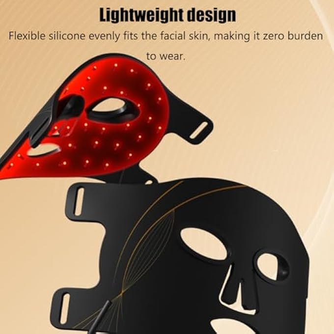 STRBOXONG LED LIGHT THERAPY MASK, CORDLESS LIGHT THERAPY LED FACE MASK, 4 LIGHT SOURCES, 3-SPEED INTENSITY ADJUSTMENT, 180 LAMP BEADS, SOFT SILICONE MATERIAL, FOR REPAIR/ACNE CONTROL/BRIGHTEN SKIN - Image 4